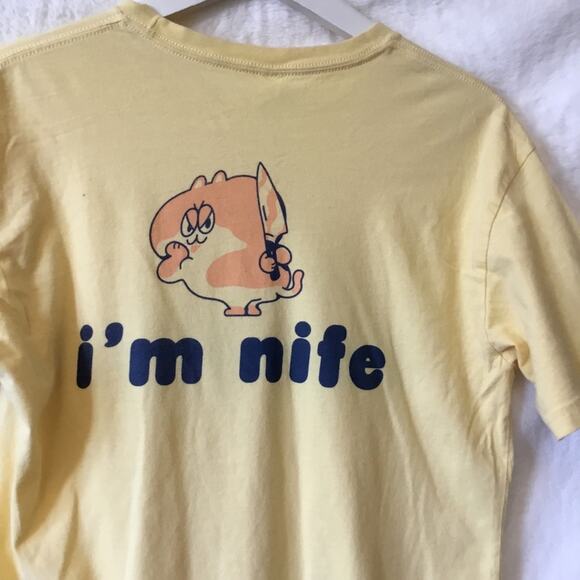 Next Level Apparel "I'm Nice" Yellow T-Shirt - Picture 6 of 10